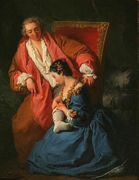 SUBLEYRAS, Pierre La Courtisane amoureuse. D'aprs un conte de Jean de la Fontaine Norge oil painting art
